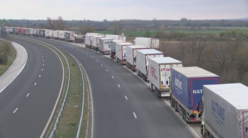 40 km long queue of lorries at Kapitan Andreevo checkpoint, border with Turkey