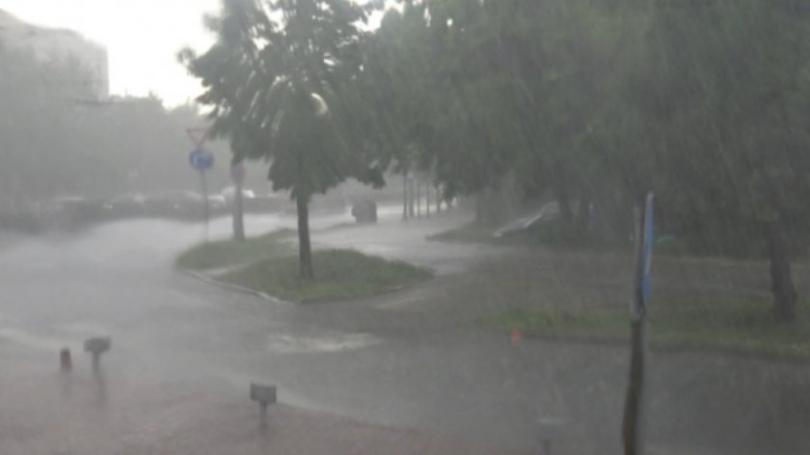 Evacuated people, flooded streets and buildings after downpour in Dobrich