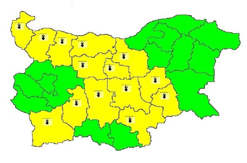 code yellow dangerously hot temperatures issued districts bulgaria