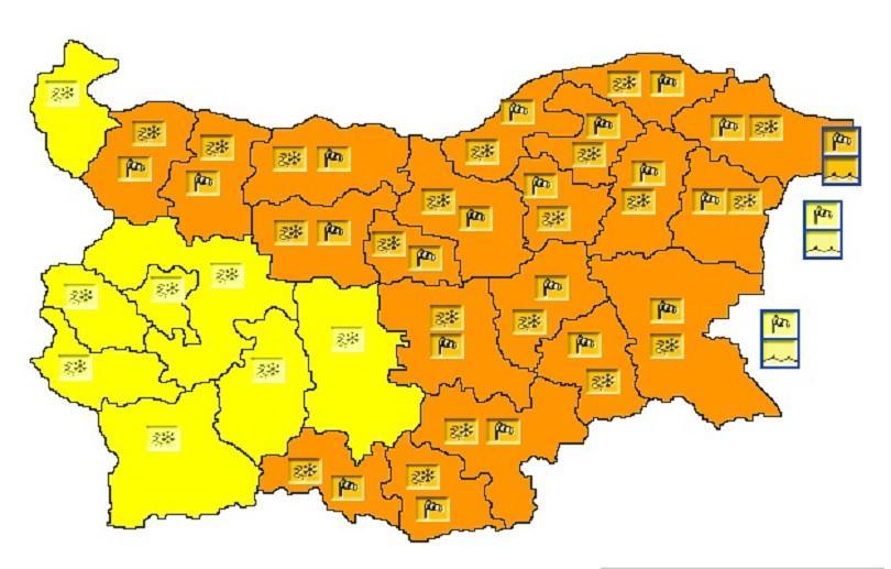 code orange weather warning issued bulgaria 6th january