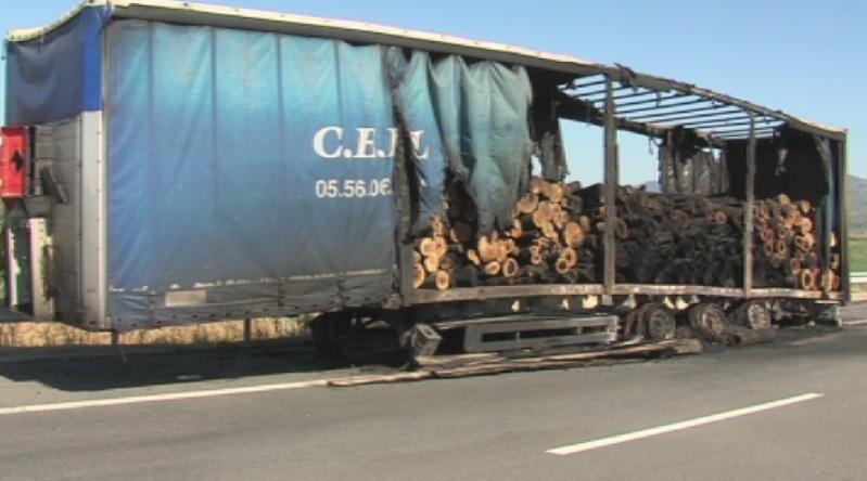 Lorry Caught Fire on Struma Motorway