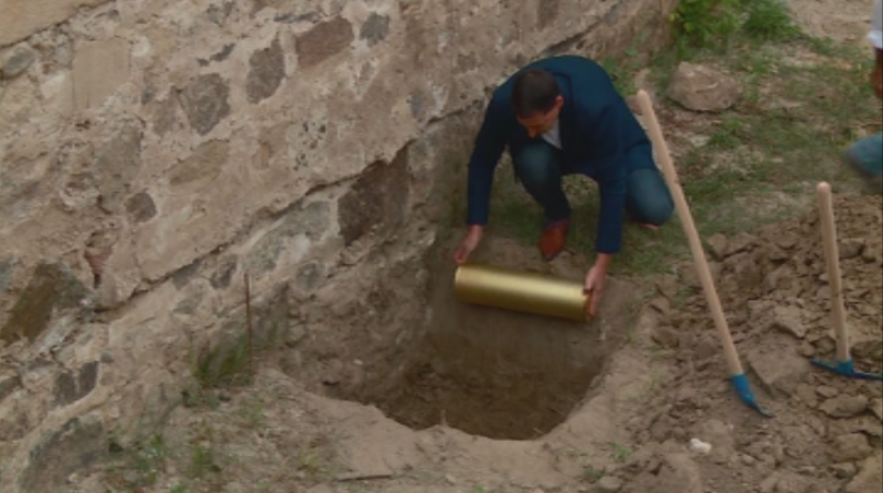 time capsule placed central square bulgaria’s plovdiv