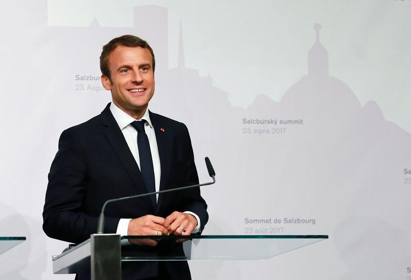 french president macron arrives bulgaria