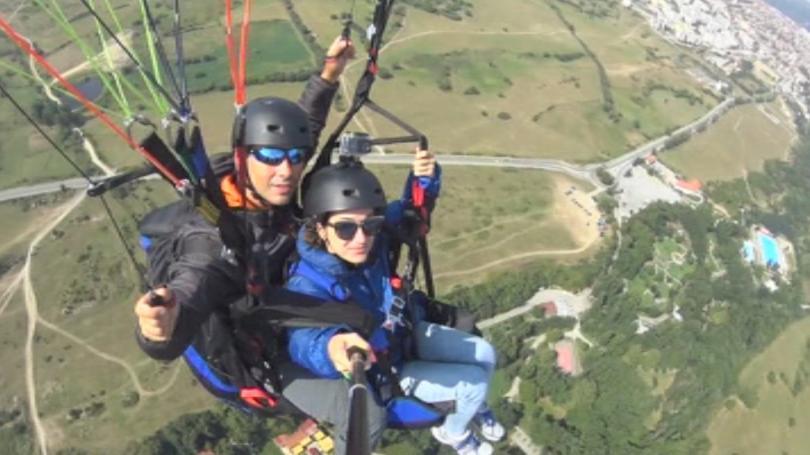 paragliding lovers get together bulgaria’s rila mountain