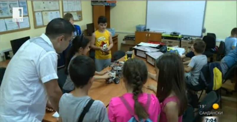 students collect old printed circuit boards create printers