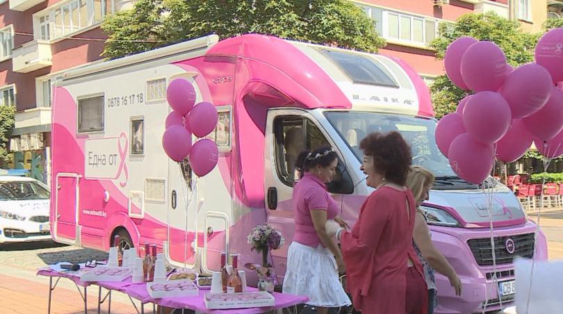 pink campervan tour bulgaria help women breast cancer