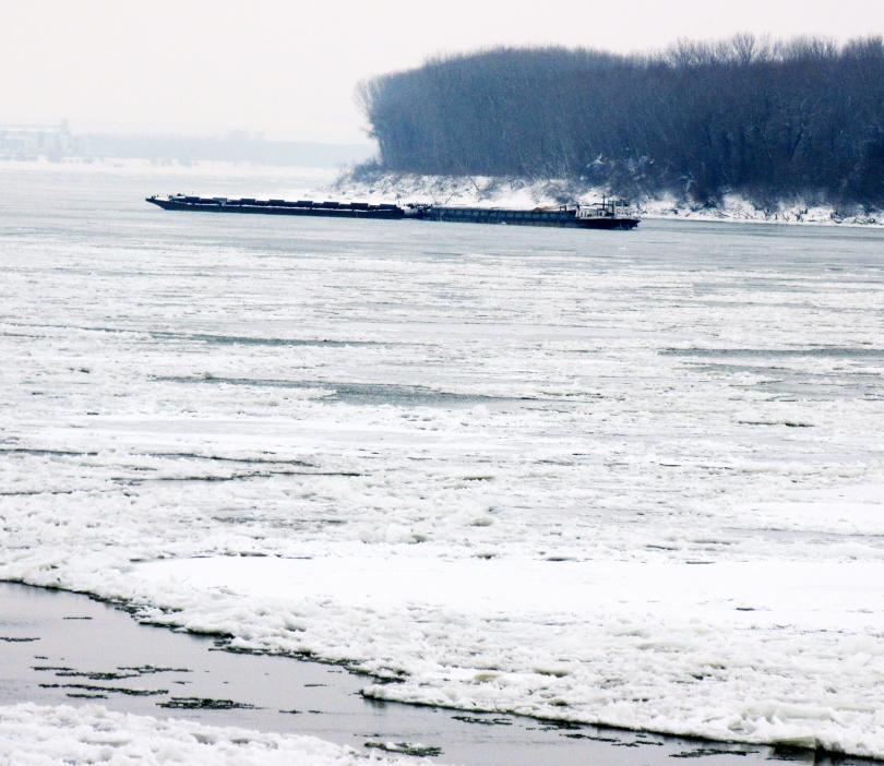 ice bulgarian stretch danube halted shipping