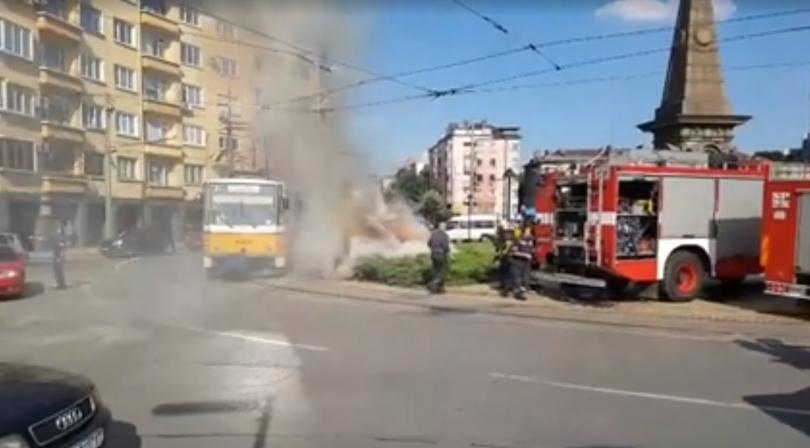 tram caught fire sofia